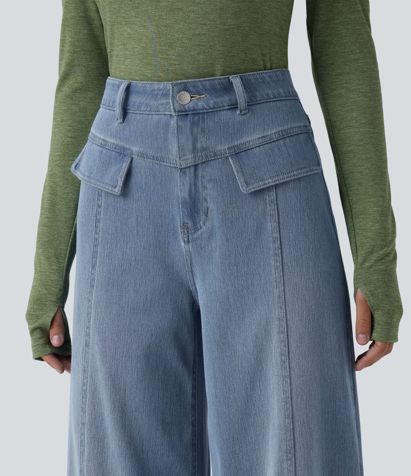 Jean large décontracté Halara Flex™ taille haute avec poches