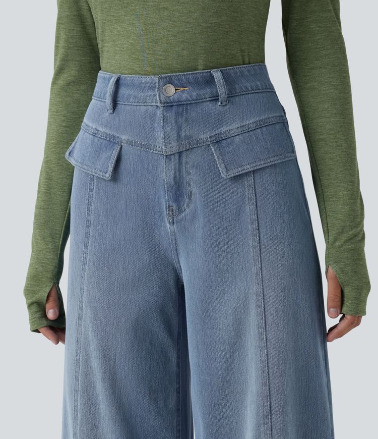 Jean large décontracté Halara Flex™ taille haute avec poches