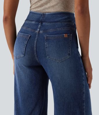 Halara Flex™ High Waisted Tummy Control Wide Leg Casual Jeans with Pockets