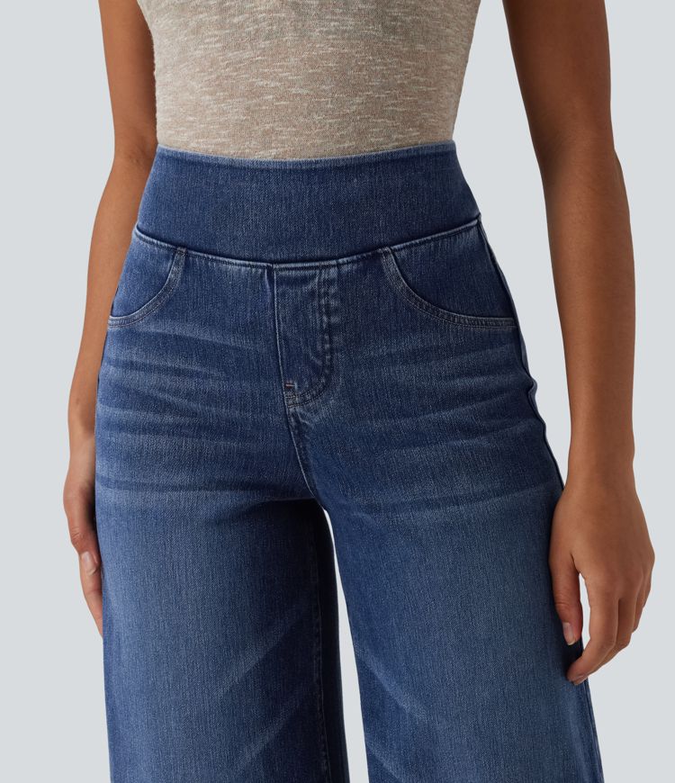 Halara Flex™ High Waisted Tummy Control Wide Leg Casual Jeans with Pockets