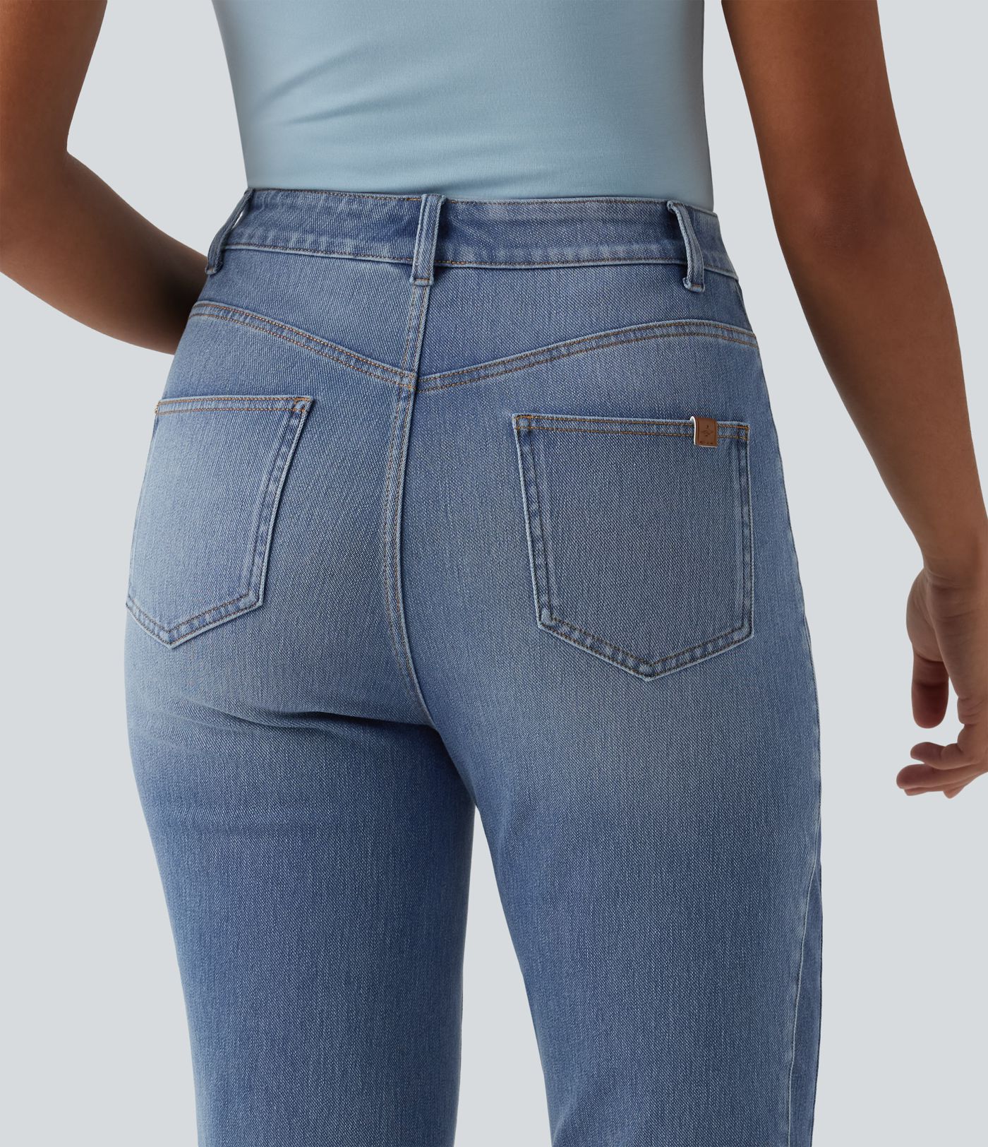 Jean slim décontracté Halara Flex™ taille haute color block avec poches