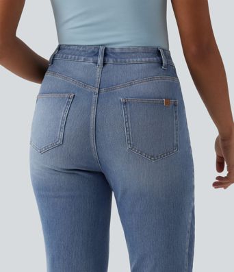 Jean slim décontracté Halara Flex™ taille haute color block avec poches