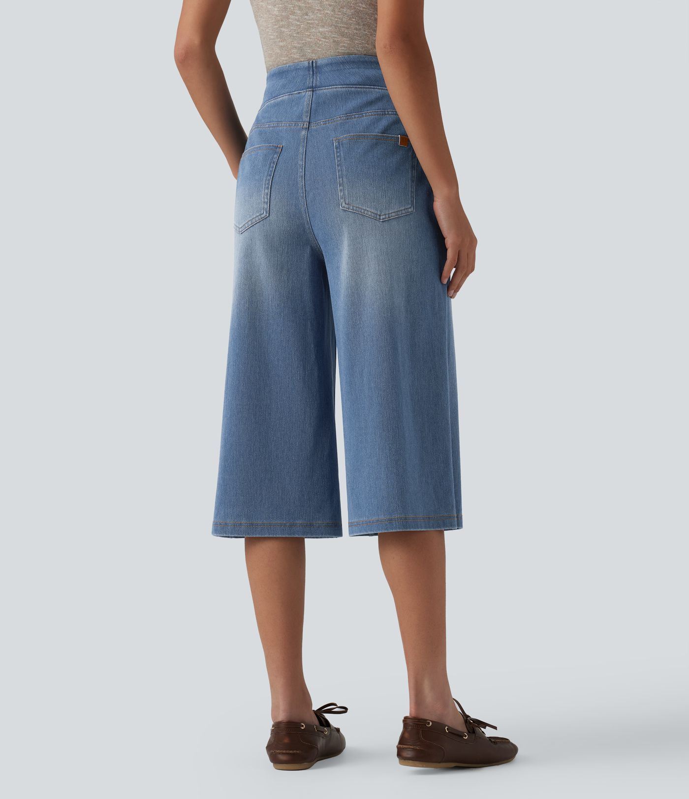 Halara Flex™ High Waisted Tummy Control Casual Capri Baggy Jeans with Pockets