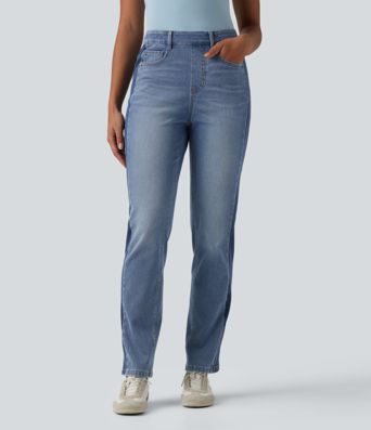 Jean slim décontracté Halara Flex™ taille haute color block avec poches