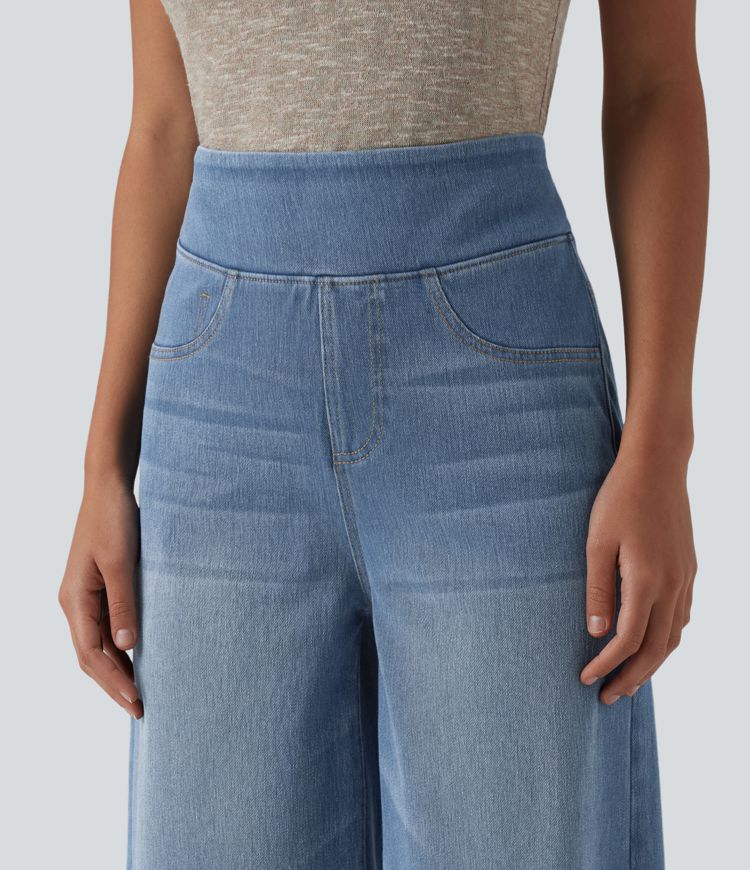 Halara Flex™ High Waisted Tummy Control Casual Capri Baggy Jeans with Pockets