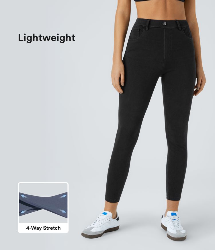 Leggings de Travail en Jean Halara Flex™ à Taille Haute avec Poches