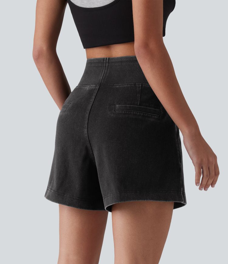 Halara Flex™ High Waisted Denim Casual Baggy Shorts with Pockets