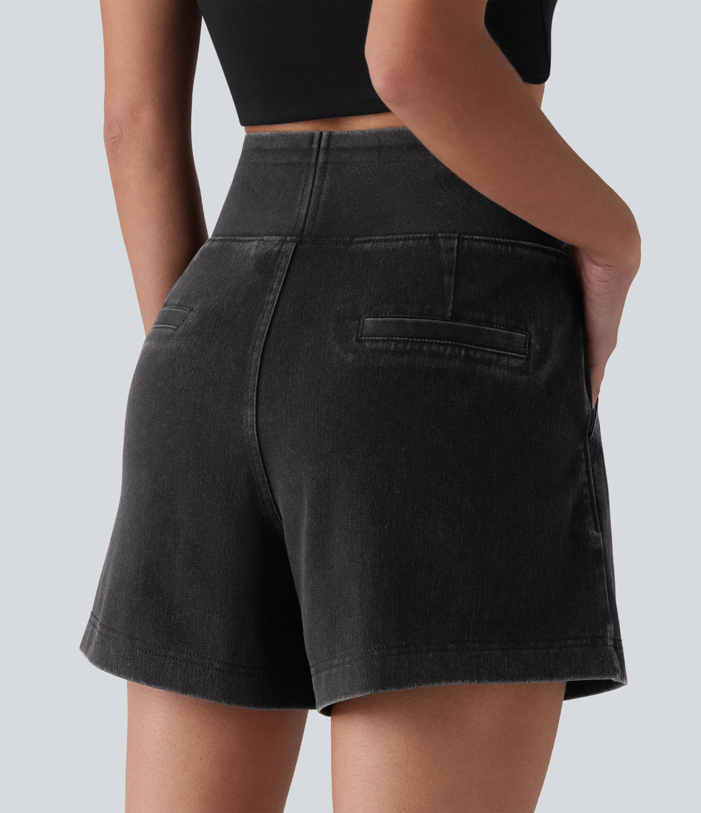 Halara Flex™ High Waisted Denim Casual Baggy Shorts with Pockets