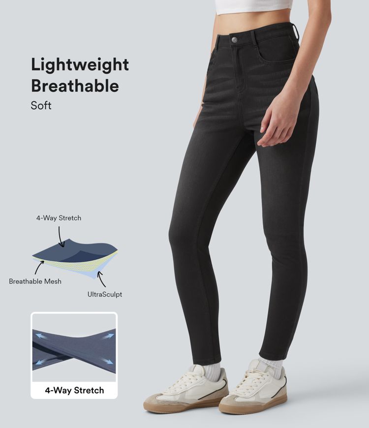 Halara Flex™ High Waisted Women Fit Casual Skinny Denim Jeans with Pockets