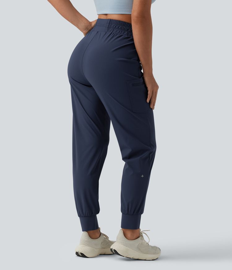 Mid Rise Drawstring Running Joggers with Pockets
