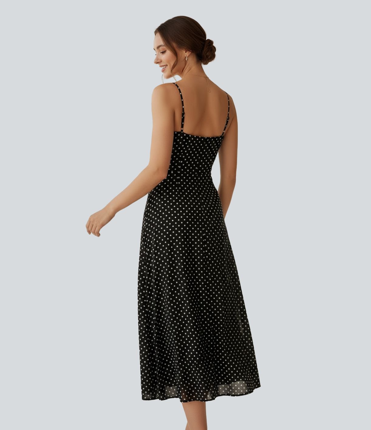 Polka Dot Midi Casual Slip Dress