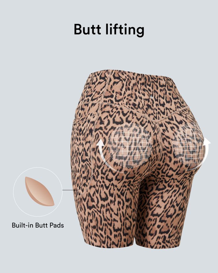 Halara UltraSculpt™ - Leggings mit hohem Bund, Seitentaschen, Bauchkontrolle und Leopardenmuster - Po-Lifting