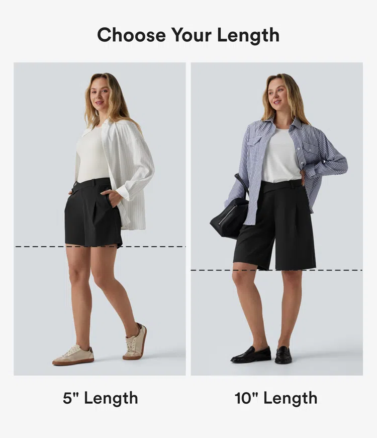 Black DayStretch Asymmetric Mid Rise Work Shorts 5'' with Pockets / 2