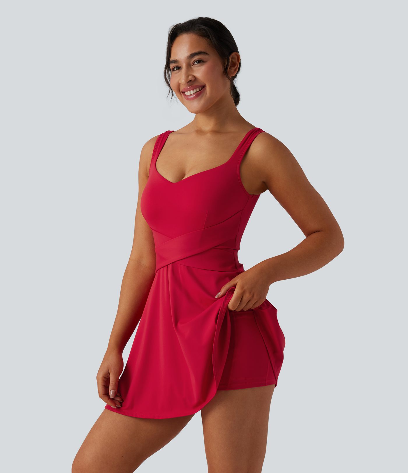 SoftlyZero™ Airy 2-in-1 Cool Touch Mini Tennis Active Dress with Pocket-Easy Peezy Edition-UPF50+