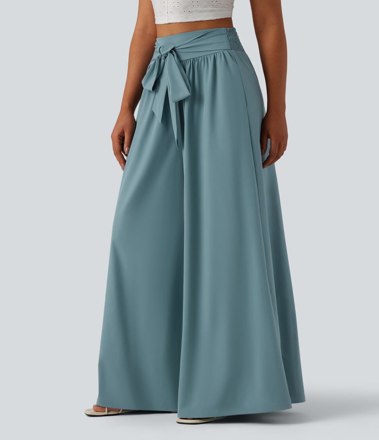 Breezeful™ - Fließende, geraffte Hose mit hohem Bund, Seitentaschen und Bindeband vorne - schnelltrocknend