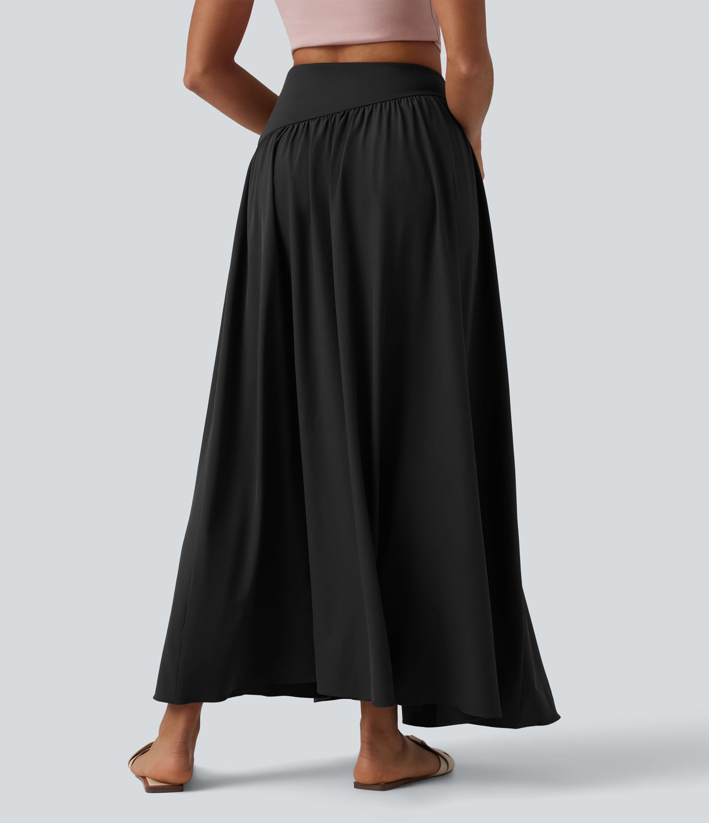 Breezeful™ High Waisted Flowy Quick Dry Maxi Casual Skirt with Pockets