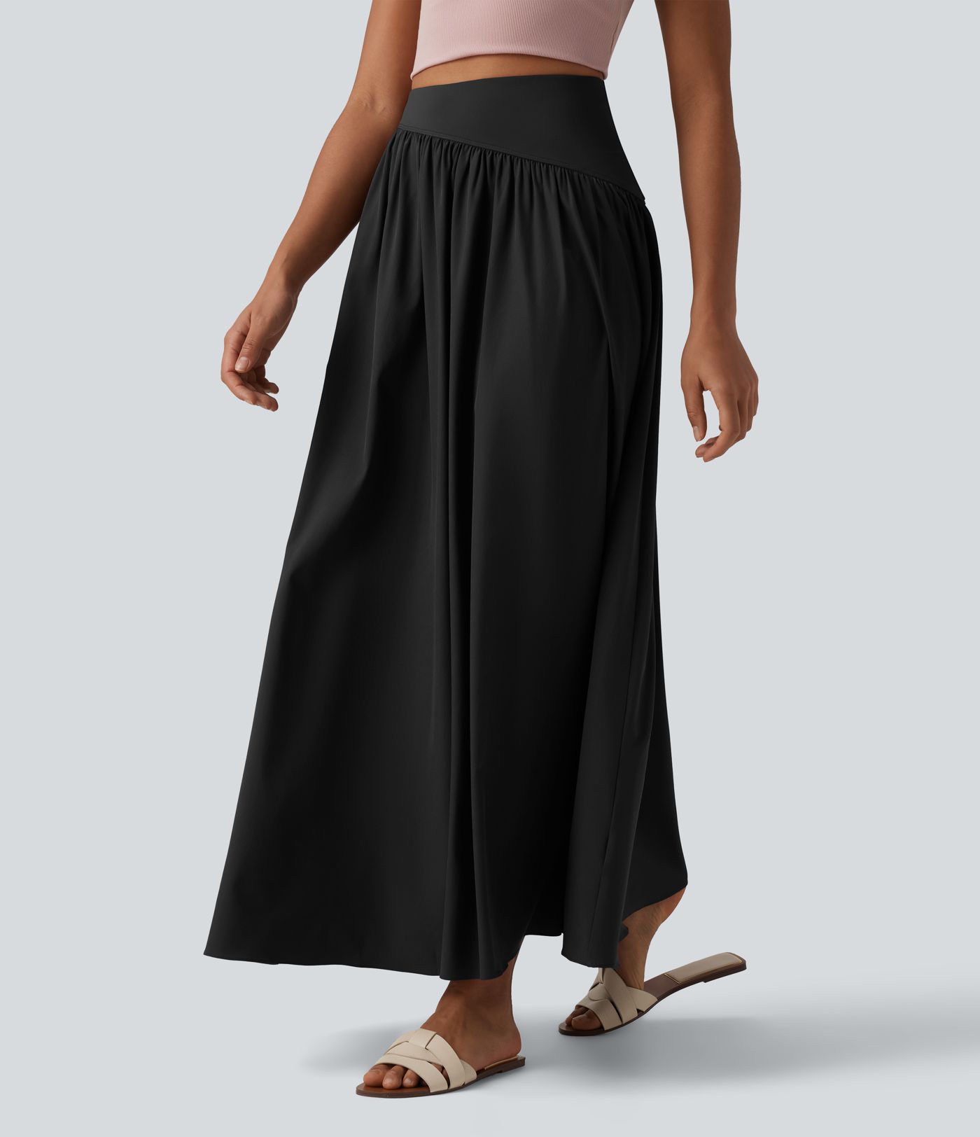 Breezeful™ High Waisted Flowy Quick Dry Maxi Casual Skirt with Pockets