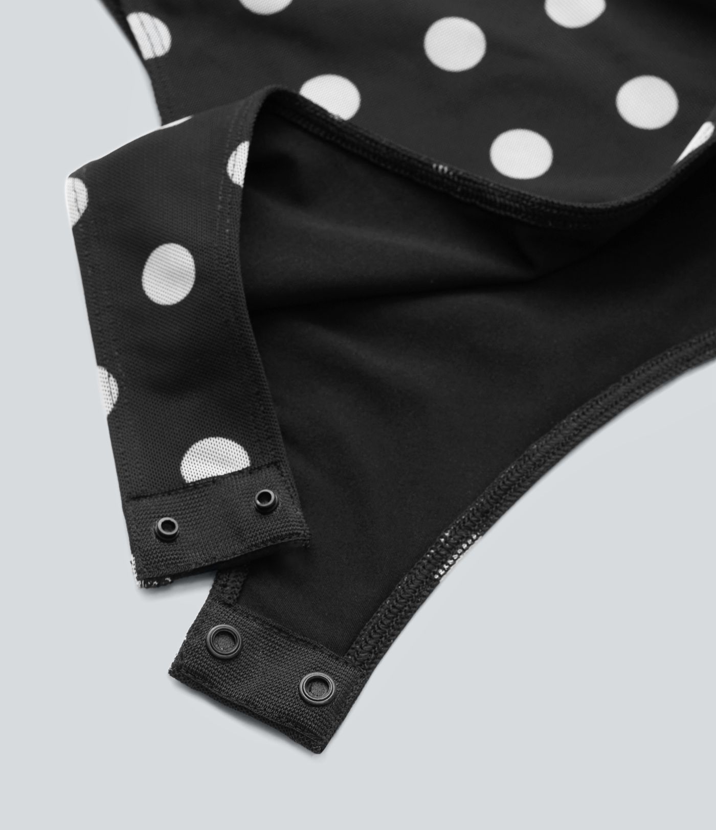 Off Shoulder Polka Dot Mesh Casual Bodysuit