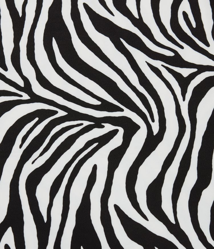 Hverdags midi-nederdel med høj talje og zebramønster