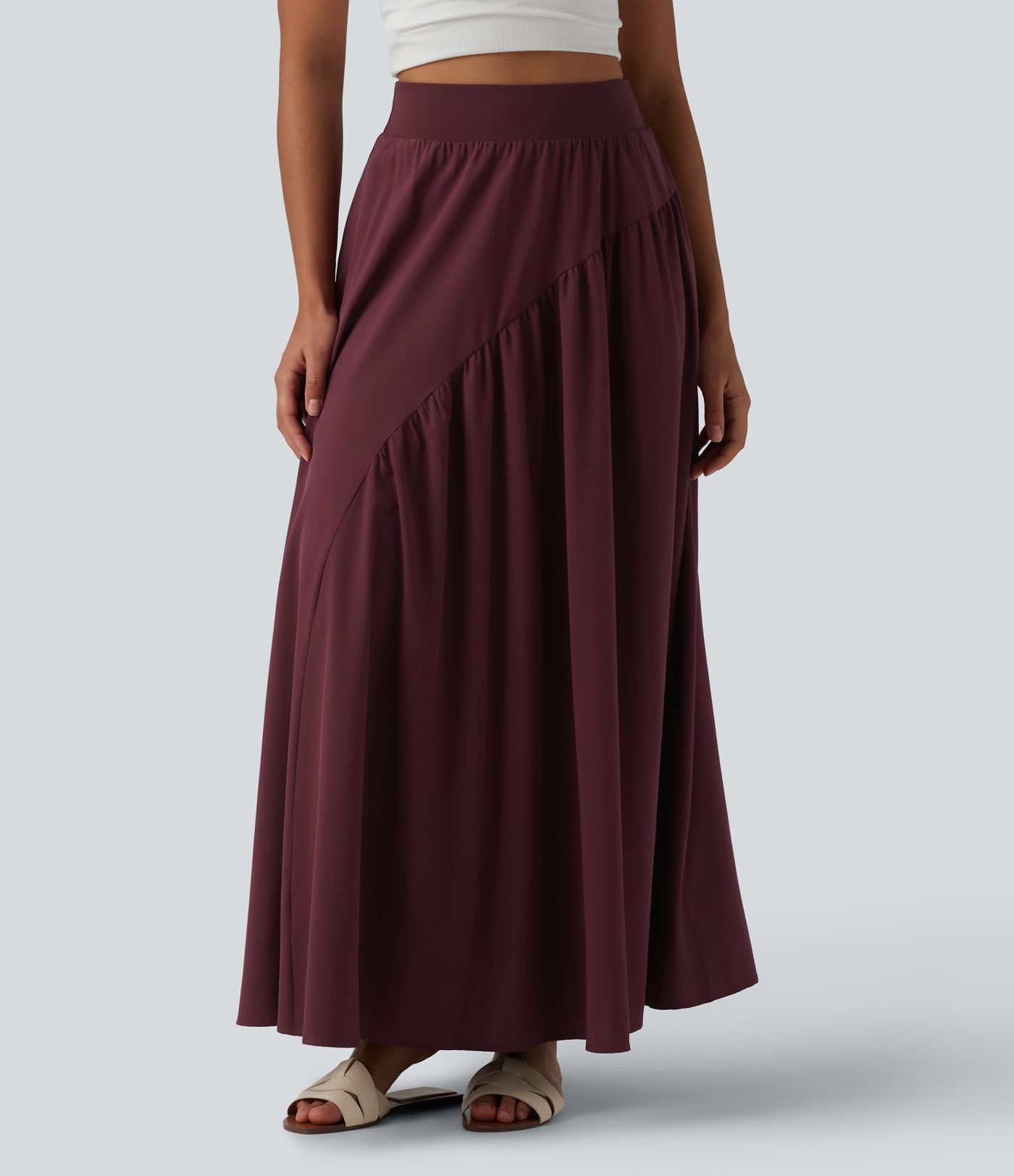 Breezeful™ Jupe maxi décontractée fluide taille haute à séchage rapide avec poches
