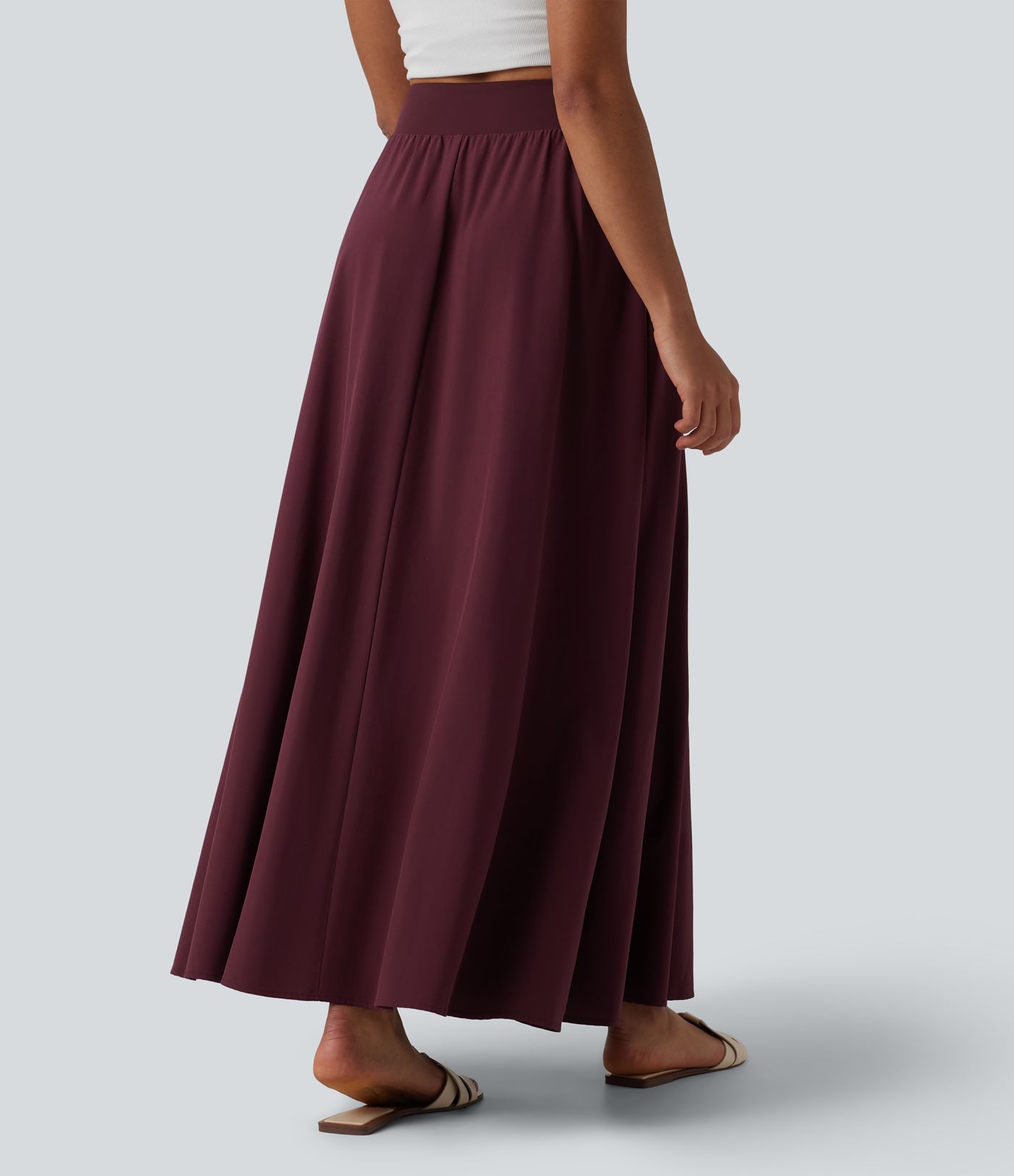 Breezeful™ Jupe maxi décontractée fluide taille haute à séchage rapide avec poches