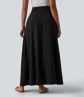 Breezeful™ High Waisted Flowy Quick Dry Maxi Casual Skirt with Pockets