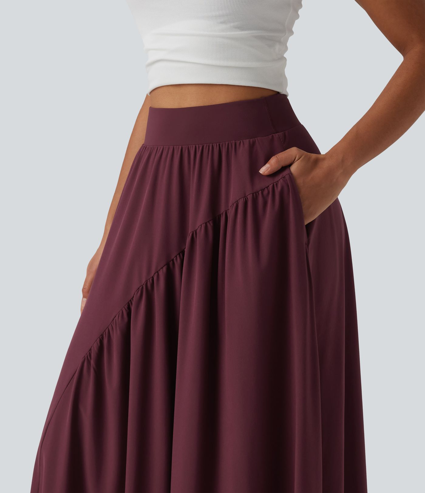 Breezeful™ Jupe maxi décontractée fluide taille haute à séchage rapide avec poches