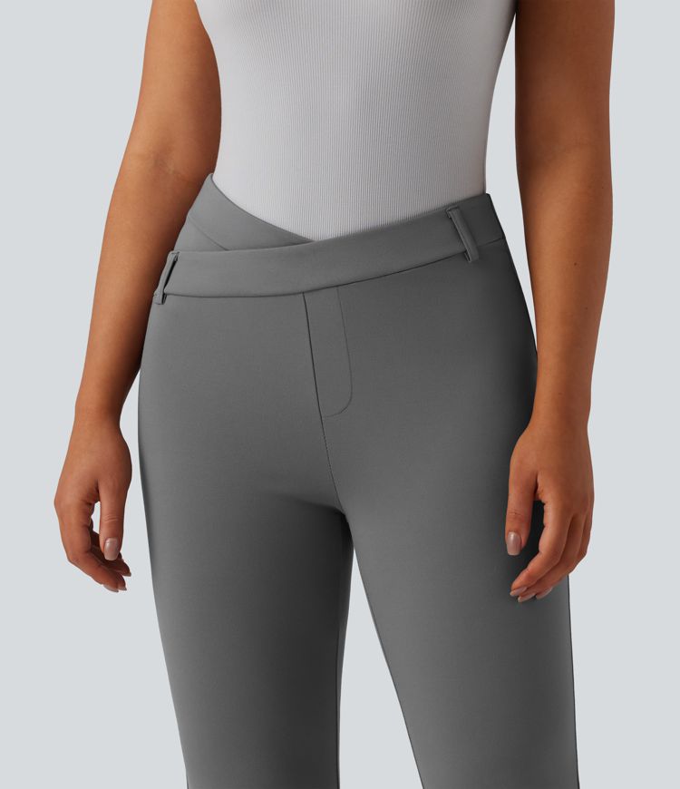 Halara Flex™ Asymmetric High Waisted Flare Work Pants with Pockets