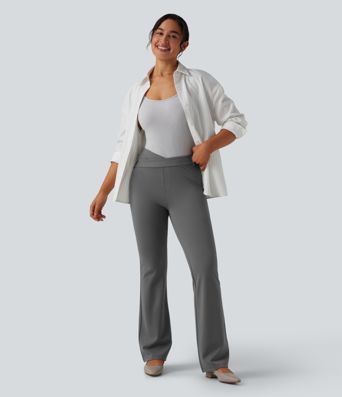 Halara Flex™ Asymmetric High Waisted Flare Work Pants with Pockets