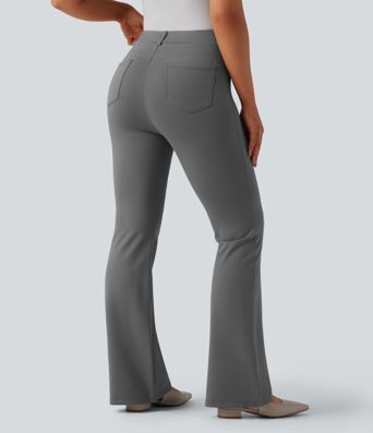 Halara Flex™ Asymmetric High Waisted Flare Work Pants with Pockets