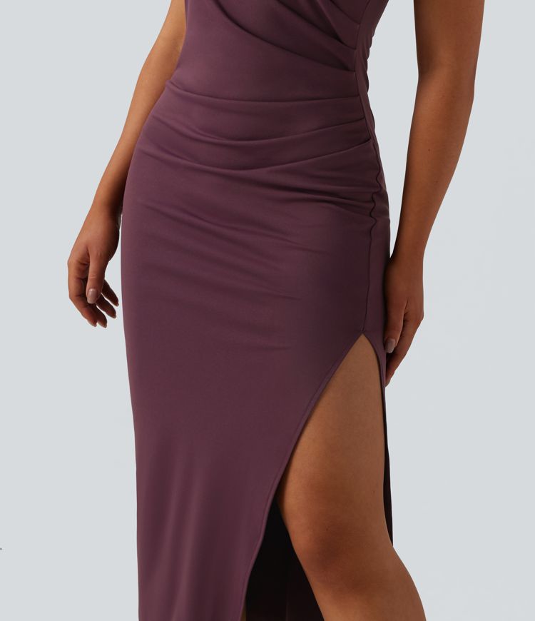 Round Neck Short Sleeve Midi Casual Dress