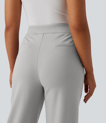 High Waisted Tapered Work Pants with Pockets