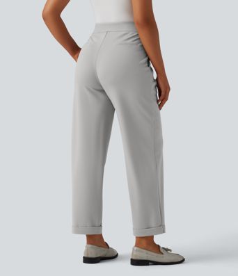 High Waisted Tapered Work Pants with Pockets