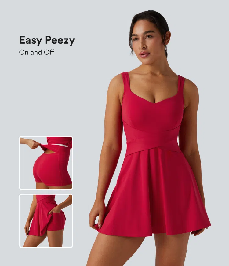SoftlyZero™ Airy 2-in-1 InstantCool Mini Tennis Active Dress with Pocket-Easy Peezy Edition