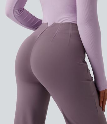 Halara Flex™ DayStretch - High-waisted work trousers with side pockets, waist control and straight leg