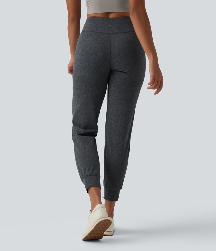 Mid Rise Quick Dry Yoga Joggers with Pockets