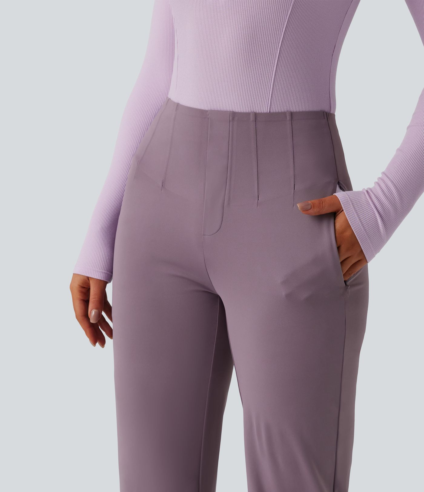 Halara Flex™ DayStretch - High-waisted work trousers with side pockets, waist control and straight leg