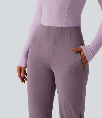 Halara Flex™ DayStretch - High-waisted work trousers with side pockets, waist control and straight leg