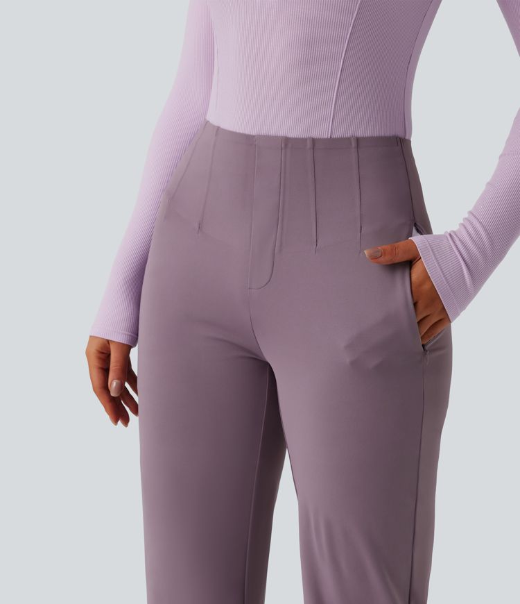 Halara Flex™ DayStretch - High-waisted work trousers with side pockets, waist control and straight leg