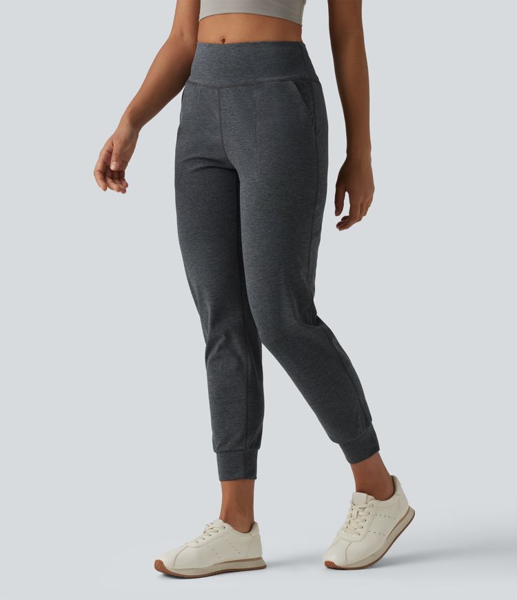 Mid Rise Quick Dry Yoga Joggers with Pockets