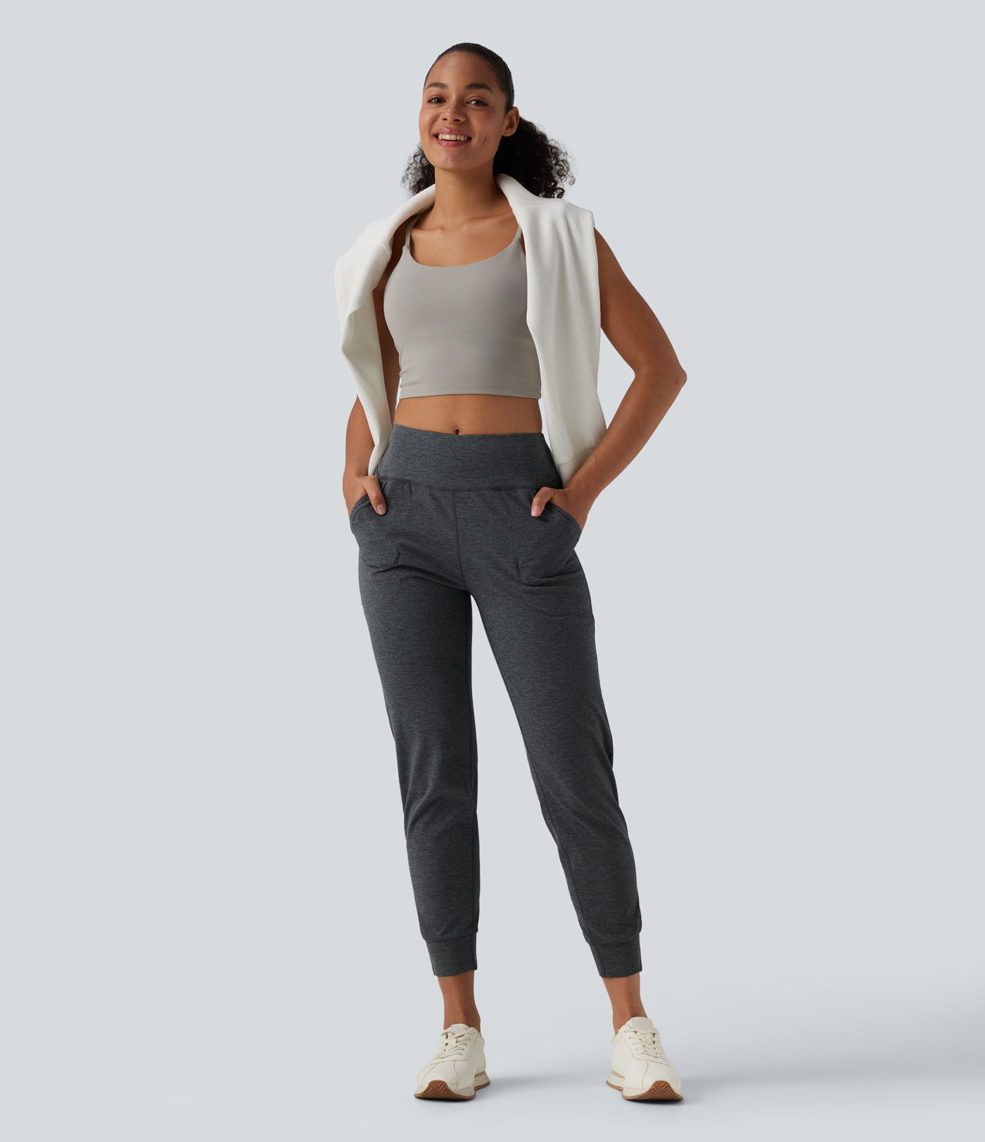 Mid Rise Quick Dry Yoga Joggers with Pockets