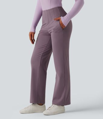 Halara Flex™ DayStretch - High-waisted work trousers with side pockets, waist control and straight leg