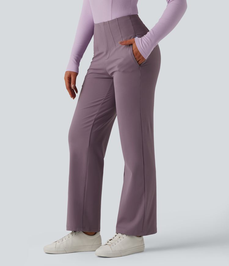 Halara Flex™ DayStretch - High-waisted work trousers with side pockets, waist control and straight leg