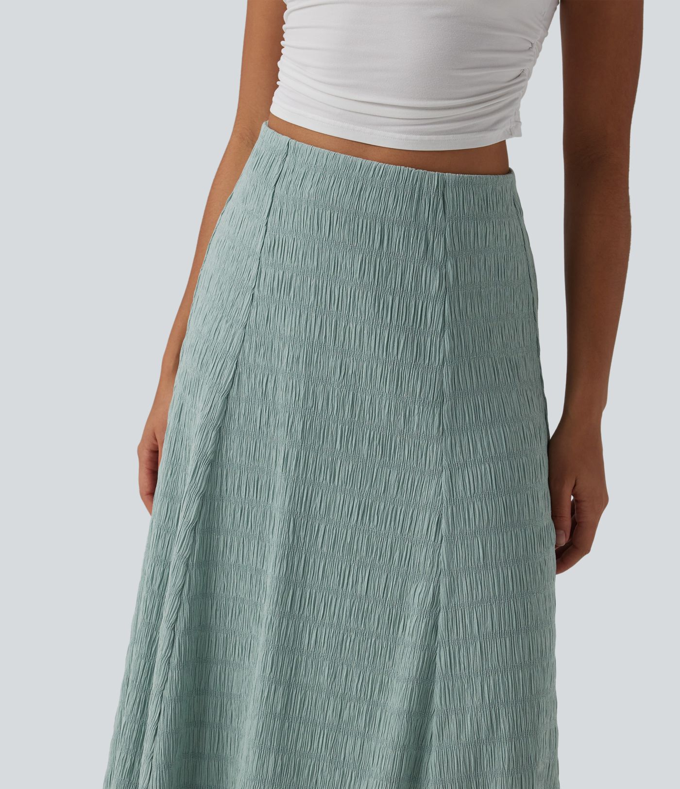 High Waisted Flowy Maxi Casual Skirt