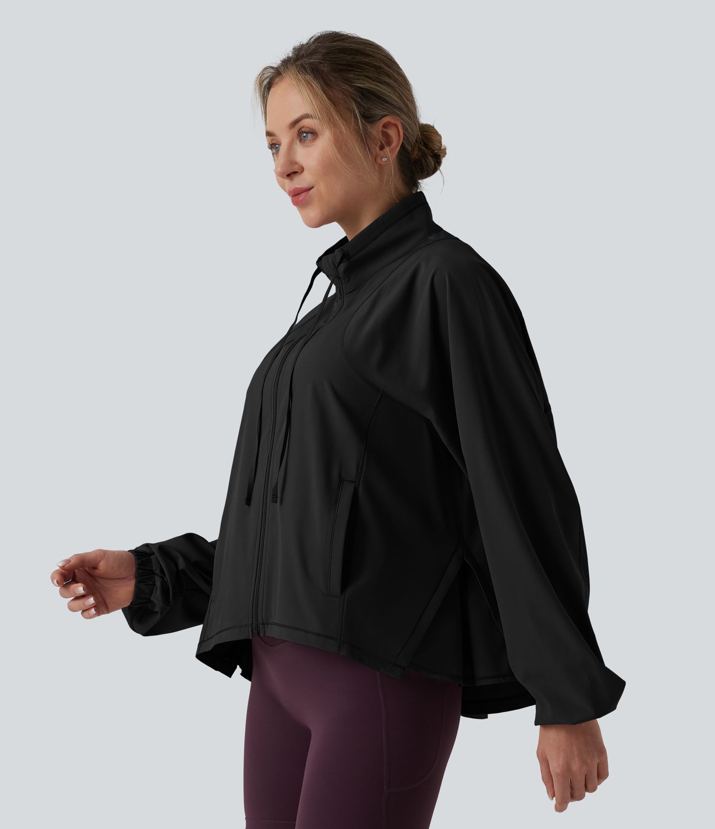 Breezeful™ - Trainingsjacke mit Seitentaschen, langen Ärmeln und Kordelzug - schnelltrocknend