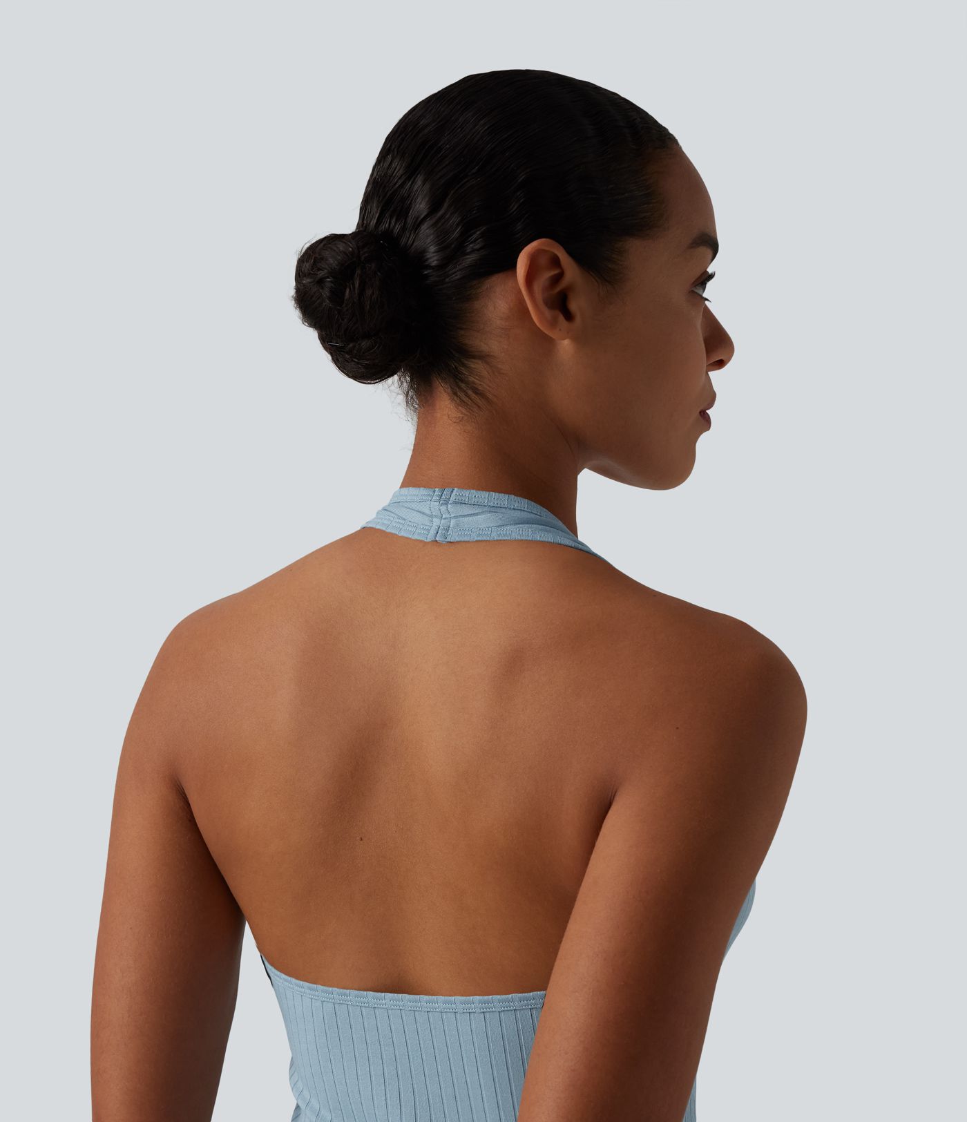 Débardeur décontracté dos nu en maille côtelée