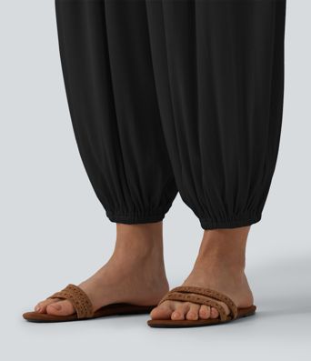 Ribbed Super High Waisted Joggers with Pockets