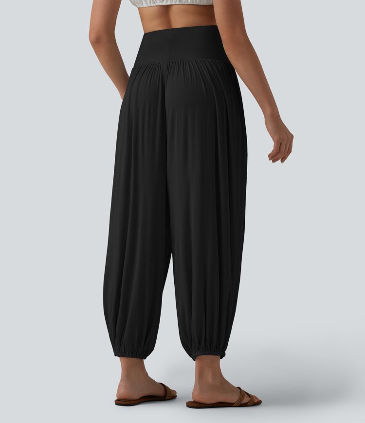 Ribbed Super High Waisted Joggers with Pockets
