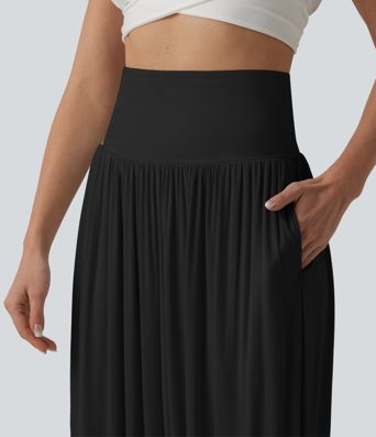 Ribbed Super High Waisted Joggers with Pockets