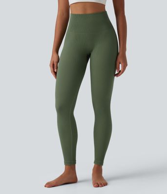 Seamless Flow High Waisted Tummy Control Butt Lifting 7/8 Yoga Leggings
